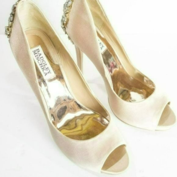 Badgley Mischka Kiara Embellished Evening Pumps -9 - Picture 5 of 8